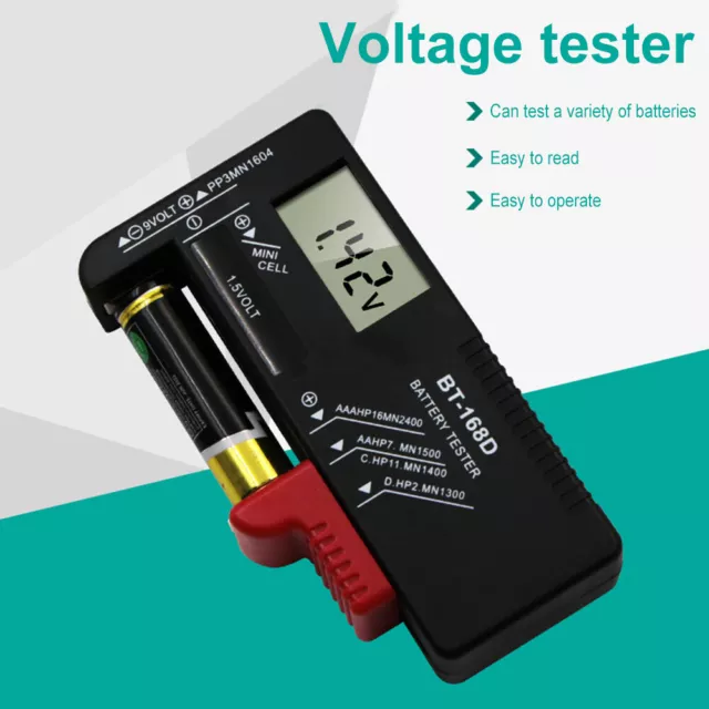 Batterietester digital universal 1,5V 9V AA Mignon Micro AAA Tester Batterie 2