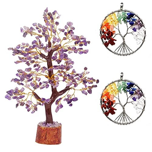 Amethyst Gem Tree Buddha Artificial Bonsai Home Décor Reiki Healing Chakra