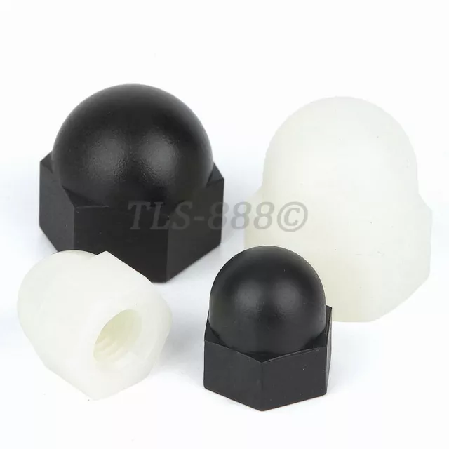 Black Plastic Nylon Acorn Cap Nuts Dome Head Nut M3,4,5,6,8,10,12,14,16,18,20mm 3