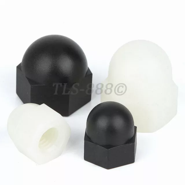 Écrou de tête de dôme en plastique noir en nylon nylon M3,4,5,6,8,10,12,14,16,18,20 mm 3