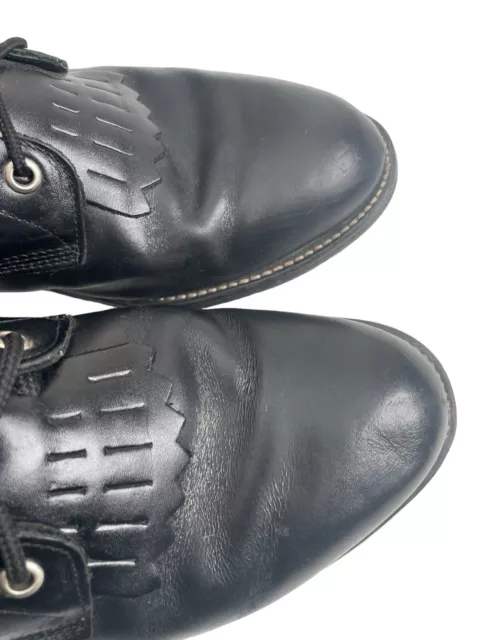 JUSTIN 506 MEN'S Western Roper Kiltie Hiram Black Boots Lace Up Size 9 ...