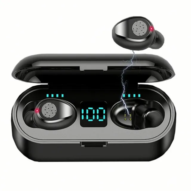Écouteurs Bluetooth Sans Fil TWS F9 Stéréo Casque avec Microphone LED iOS Sport