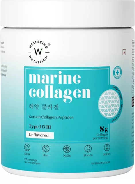 Wellbeing Nutrition Pure Coréen Collagène Marin Compléments pour Unisexe 200Gm