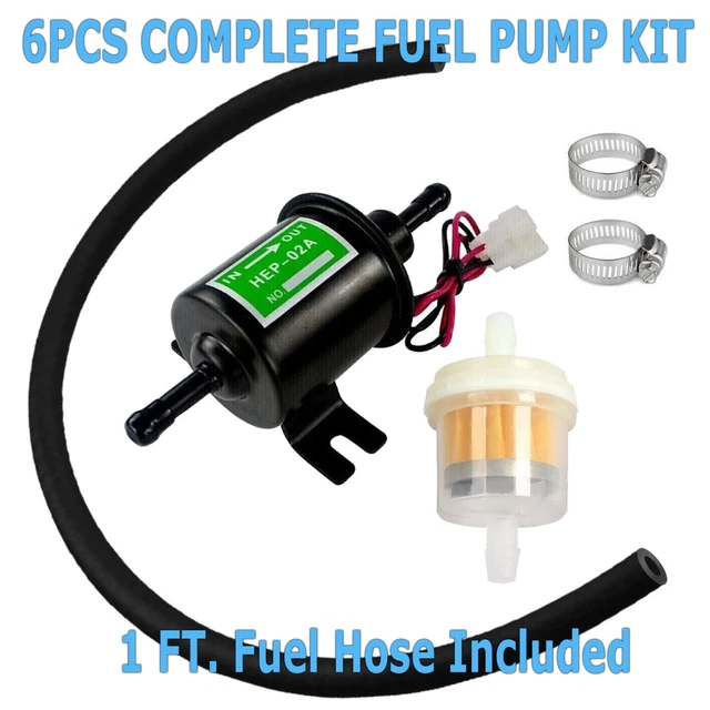 INLINE FUEL PUMP + Filter 12v Electric Transfer Low Pressure Gas Diesel