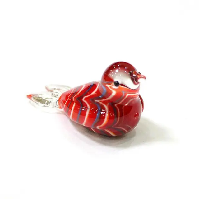 Elegant Glass Miniature Bird Figurine Art Hand Blown Home Garden Ornament Decor