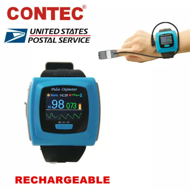 USA Wrist Finger Pulse Oximeter 24h SpO2 Sensor PR Recorder Blood Oxygen Monitor