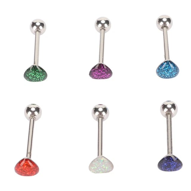 Anneaux De Langue En Forme De Cœur 6PCS Kit De Bague De Langue En Acier Inoxydab