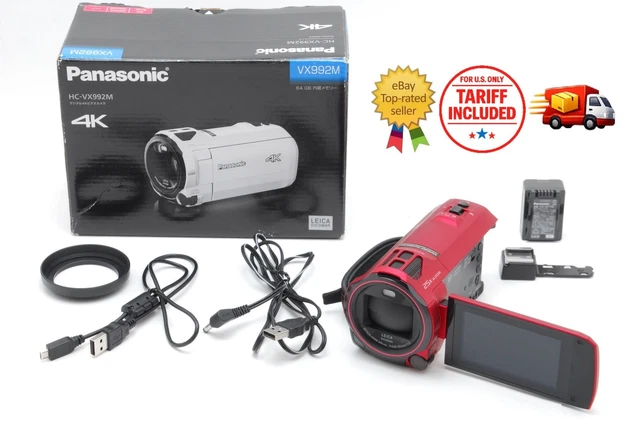 PANASONIC HC-VX992M-W 4K Camcorder 64GB 20x Optical Zoom Pure