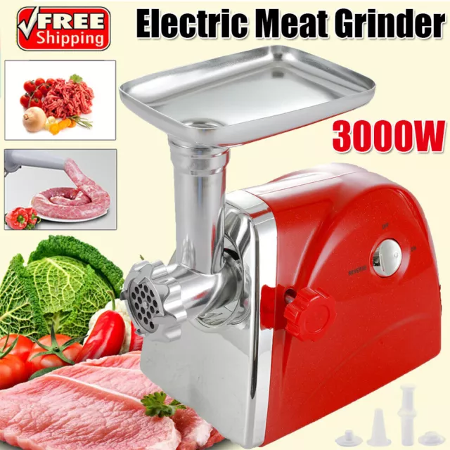 Electric Meat Grinder Mincer Sausage Stuffer Filler Maker Machine Kibbe 3000Watt