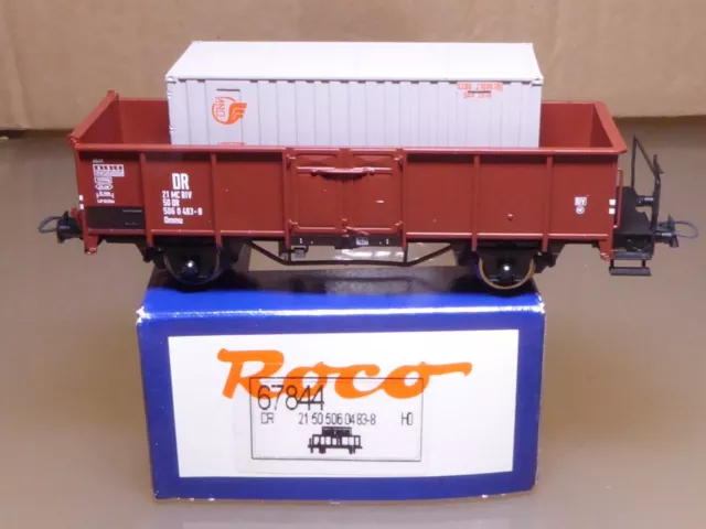 Roco 67844 H0 offener Güterwagen Ommu mit SZD Container DR Epoche 4 neuwertig