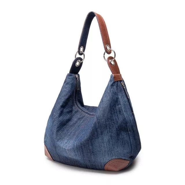 Womens Denim Tote Bag Crossbody Jean Purse Shoulder Handbag Travel Shopper