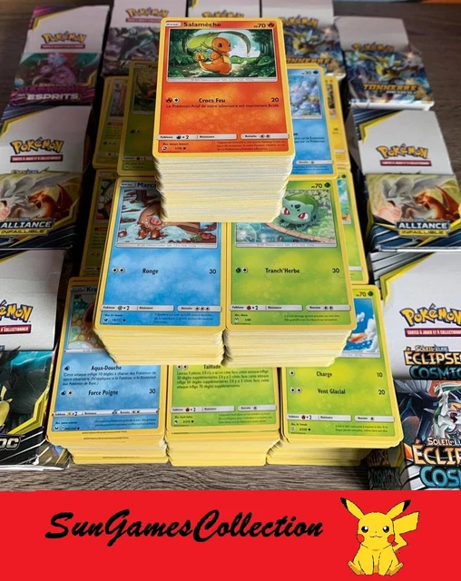 LOT DE 100 Cartes Pokémon Rares Dont 20 Brillantes Françaises Sans