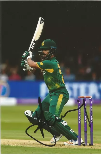 SOUTH AFRICA CRICKET: JP DUMINY SIGNED 6x4 ODI ACTION PHOTO+COA