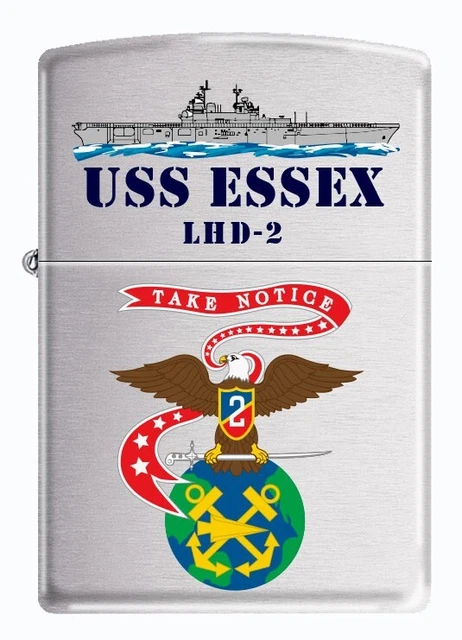 ジッポーUSS Essex(LHD-2) Year 2010 Zippo Lighter US Navy USS ESSEX LHD-2 + Box