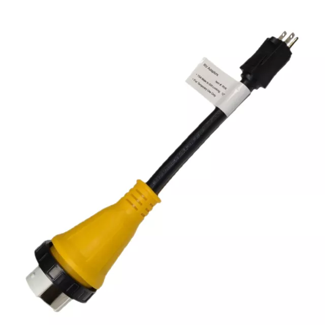 Adaptador de cable de alimentación eléctrica Rv 15A enchufe 5-15P a 50A...