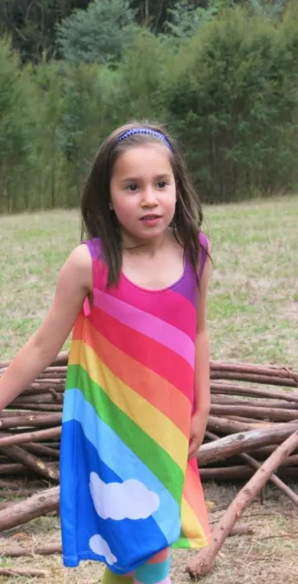 Girls dress ::Classic Rainbow   :: size 2-14 :: FREE DELIVERY