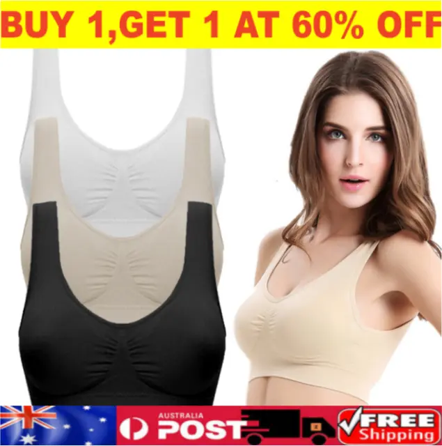 Plus Size Womens Seamless Sport Bras Crop Top Vest Comfort Stretch