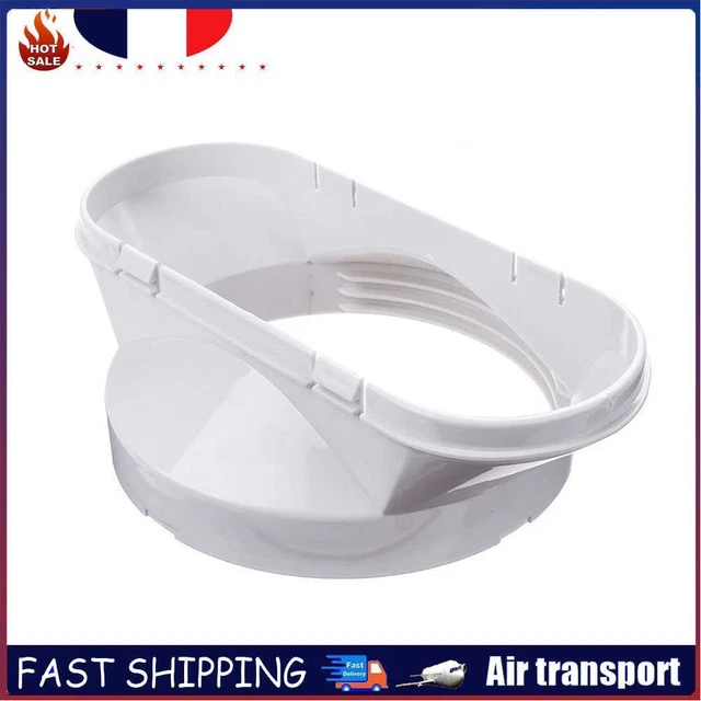 13cm Dia Flat Air Conditioner Exhaust Duct Interface Pipe Tube Connector Adapter
