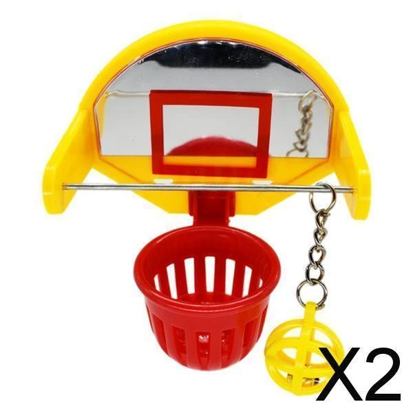 2x Plastikvogel Basketball Stapeling Futtersuche Spielzeug Budgie Käfig Gym
