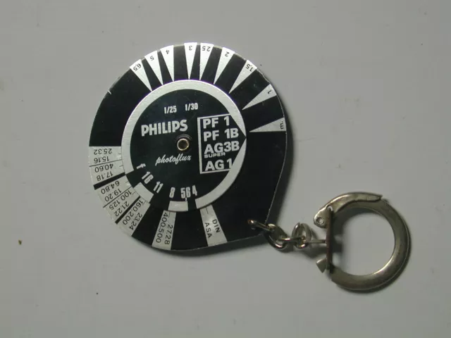 PHILIPS photoflux posemètre photo exposure meter pose, porte clef photographie