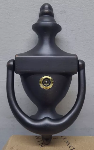 Baldwin Hardware Colonial Door Knocker w/scope Peephole Venetian Bronze 0103.112
