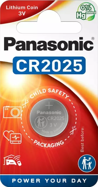 1 x PANASONIC® CR2025 3V Lithium Coin Cell Button Battery DL2025 2025 Long Exp