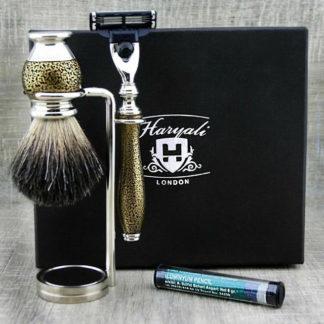 Shaving Set Wet Shave Set Best Badger Brush & Safety Razor Alum Perfect Gift Men