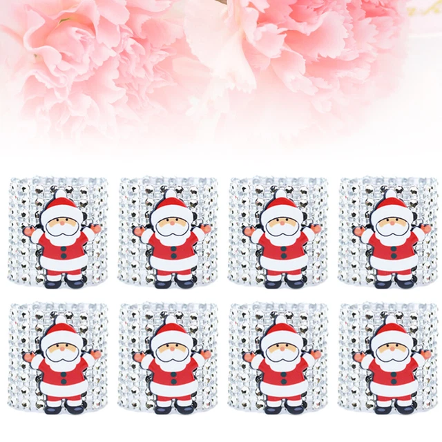 12 piezas anillos de Navidad hebilla para servilleta anillo decorativo para servilleta flash