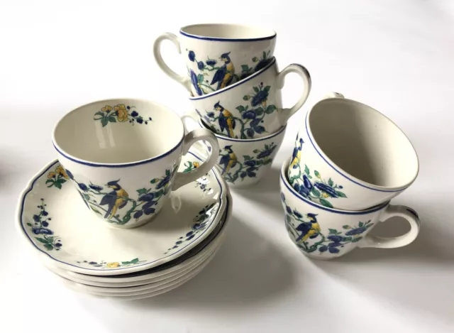 Villeroy Boch Phoenix Blau,  6 Tassen mit Untertasse