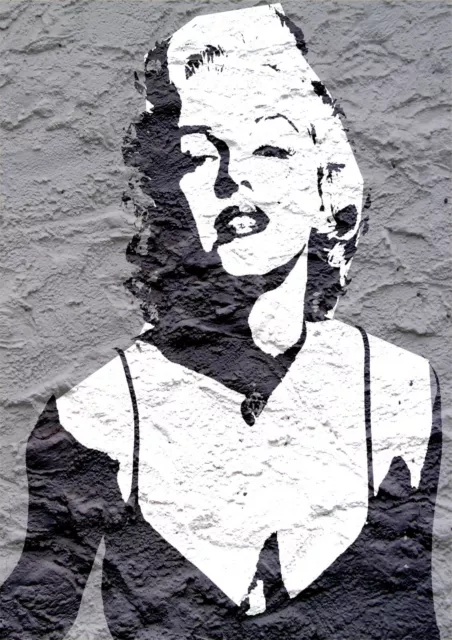 Original Marilyn Monroe Graffiti Street Art Pop Art Modern Art Postcard Print