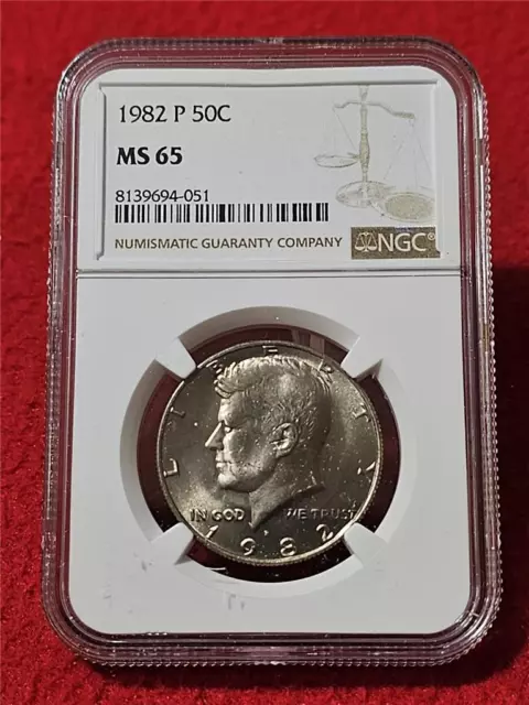 1982-P UNCIRCULATED Kennedy Half Dollar. NGC MS 65                     #MF-T2216