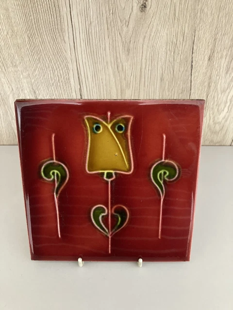Antique Art Nouveau Sherwin 6" Fireplace Tile