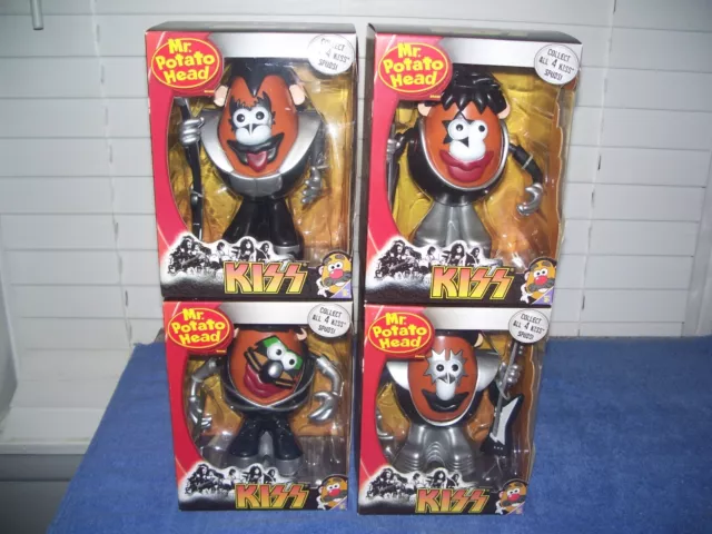 Set 4 Kiss Mr Potato Head Figures - Demon Spaceman Starchild & Catman by Hasbro