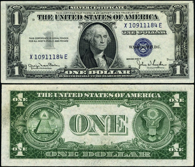 FR. 1613 N $1 1935-D Silver Certificate X-E Block Narrow CU