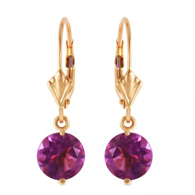 14K. SOLID GOLD LEVERBACK EARRING WITH AMETHYSTS (Yellow Gold) $503.57 ...