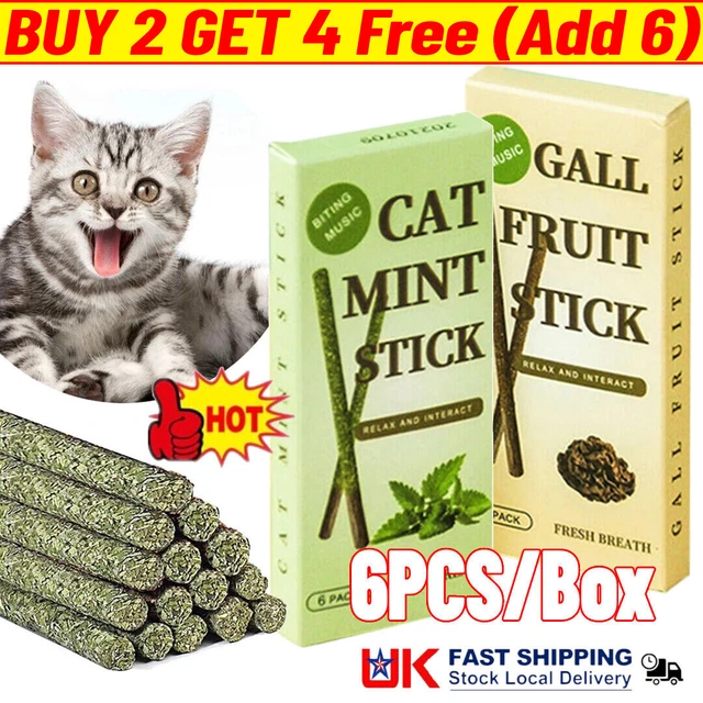 6PCS/Box Catnip Toys Cat Wand Matatabi Silvervine Sticks Cat Toys Chew Cats Toy