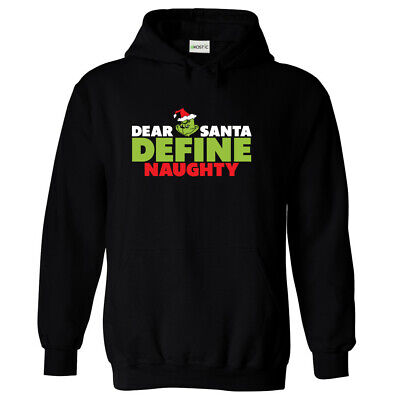 Dear Santa Define Naughty Sarcastic Funny Unisex Kids and Adults Pullover Hoodie