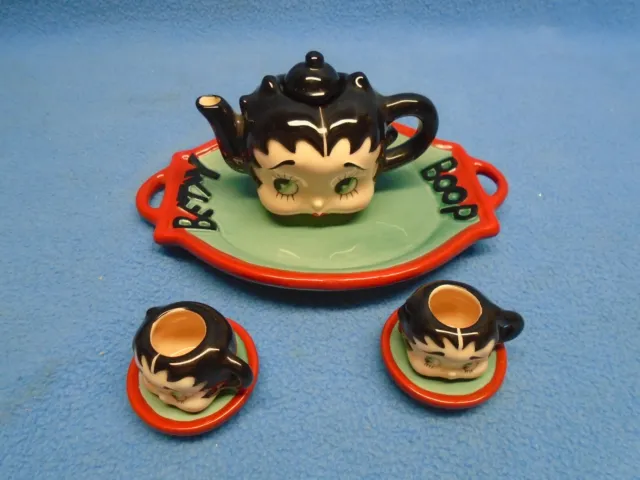 Vandor 1995 BETTY BOOP 6 Pc Mini Ceramic Tea Set Collectible 2