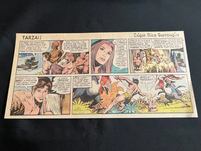 #22a TARZAN by Russ Manning Lot of 5 Sunday Third Page Comic Strips 1972 ERB