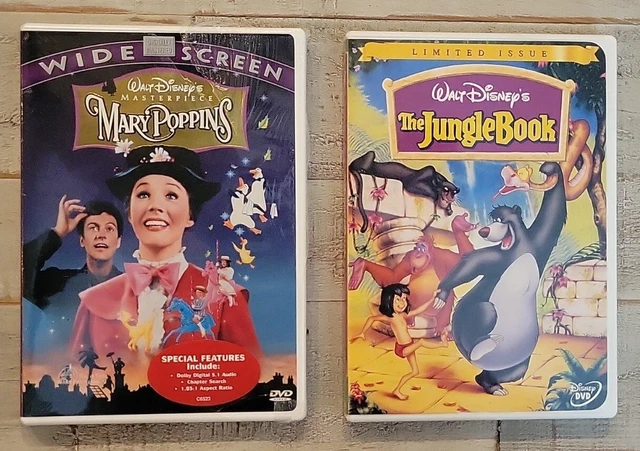 Walt Disney 2-DVD Lot Masterpiece Mary Poppins & Limited Issue Jungle Book