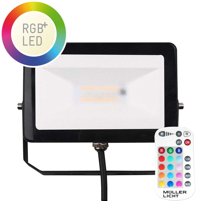 Müller-Licht LED Außenstrahler IP65 10W RGB + warmweiß Fernbedienung > UVP 27€