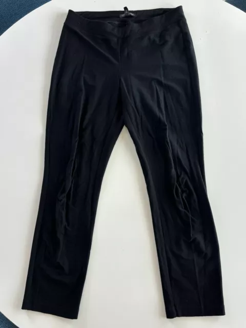 Eileen Fisher Petite Pull On Pants Womens PP / PTP Black Stretch Pocketless