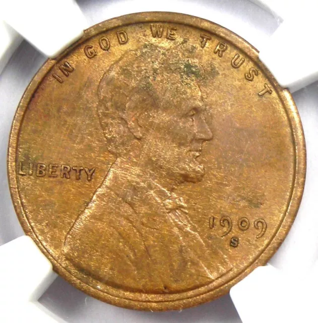 1909-S VDB Lincoln Wheat Cent 1C Penny - NGC AU Details - Rare Key Date Coin