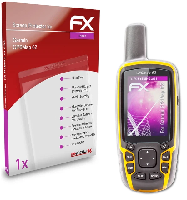 atFoliX Film de protection en verre plastique compatible avec Garmin GPSMap H1i Plus, 9H Hybrid-Glass FX Protecteur d'écran
