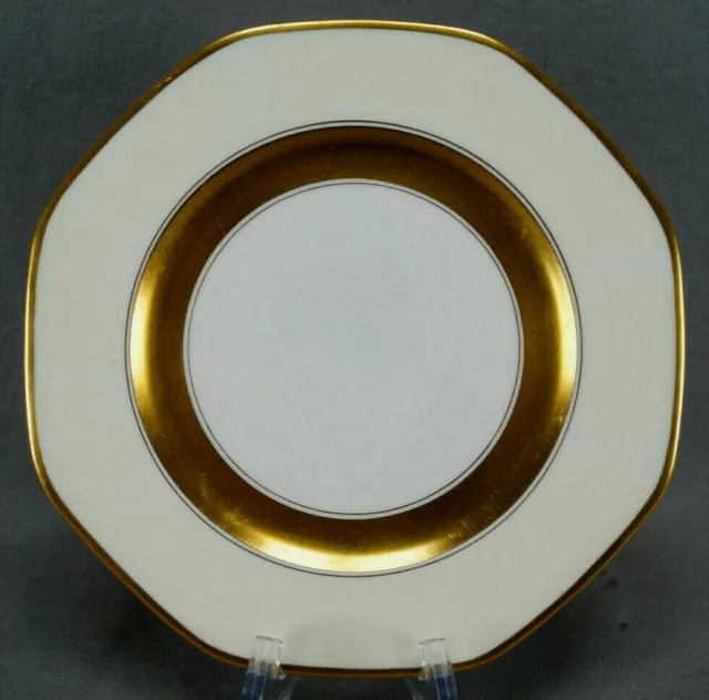 Set of 6 George Jones Yellow & Gold Octagonal Porcelain 8 5/8 Plates C.1891-1921