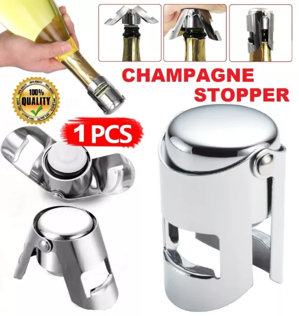 Stainless Steel Sparkling Wine Stopper Champagne Stopper Bubble Fizzy Bottles AU