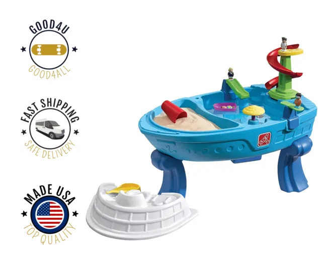 Step2 Fiesta Cruise Sand & Water Play Table Blue Summer Center Toys for Kids