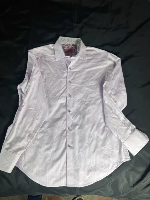 Robert Graham Long Sleeve Light Purple Mens shirt, Small