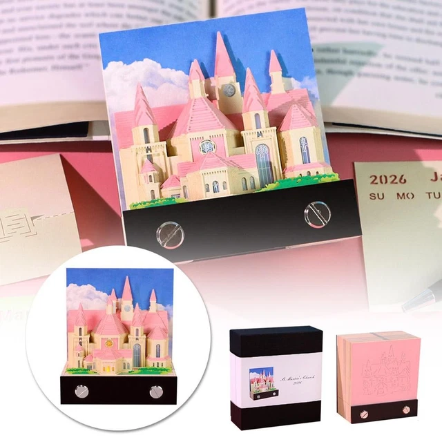 2026 DESK CALENDAR, 3D Tear-away Calendar, Paper Carving Art Memo Pad ...