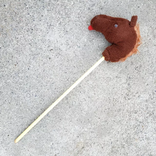 RARE Vintage Commonwealth Toy & Novelty Co Broom Stick Riding Horse Pony Plush